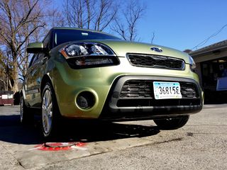 After getting home from Stuarts Draft, the car was gross.  We had a lot of winter weather, and that left a nice layer of grime on the Soul.  A trip to the car wash was just what she needed after that, to look all shiny and new again.