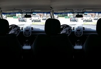 The inside of the Soul from the back seat