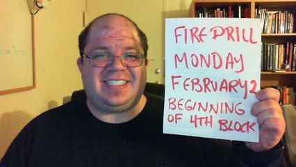 Taken shortly after I finished the "Fire Drills" Video Journal. I look horrible in this photo.