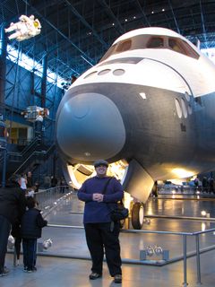 Standing in front of Space Shuttle Enterprise at the Smithsonian Udvar-Hazy Center.