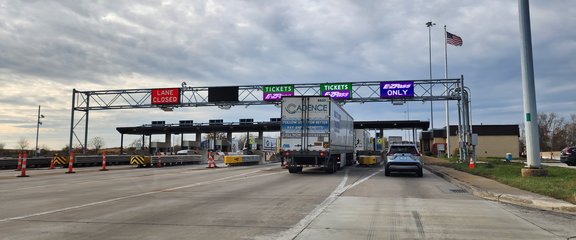 Nothing says "Welcome to Ohio!" quite like paying another toll.  The Ohio Turnpike is part of the longest continuous toll road in the United States, stretching 773 miles east from Chicago, incorporating toll roads in Illinois, Indiana, Ohio, Pennsylvania, and New Jersey.