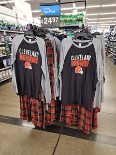 Cleveland Browns pajamas at Walmart.  This was a big reminder that we weren't in the east anymore.