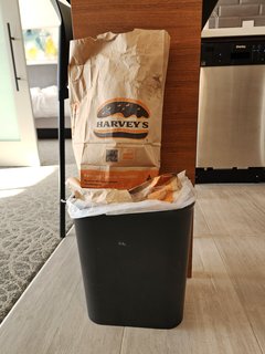 The trash can in the kitchenette.  I always pride myself on being a neat guest, and so I made sure that all of the trash was placed in the cans before I left.