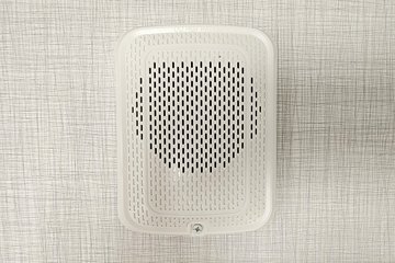 System Sensor SPWL fire alarm speaker, for the building alarm system.