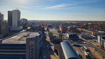 The view of Windsor from our suite.