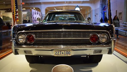 The Lincoln Continental limousine that Kennedy was riding in during his fateful visit to Dallas.  The car was heavily customized for presidential use when it was first built, and underwent further modifications following the assassination.