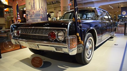 The Lincoln Continental limousine that Kennedy was riding in during his fateful visit to Dallas.  The car was heavily customized for presidential use when it was first built, and underwent further modifications following the assassination.