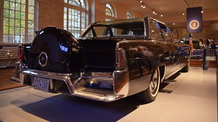 The Lincoln Continental limousine that Kennedy was riding in during his fateful visit to Dallas.  The car was heavily customized for presidential use when it was first built, and underwent further modifications following the assassination.