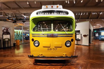 The bus where Rosa Parks was arrested for refusing to give up her seat, fully restored and on display.