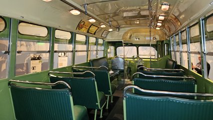 The bus where Rosa Parks was arrested for refusing to give up her seat, fully restored and on display.