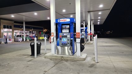 The pumps at the Meijer gas station.