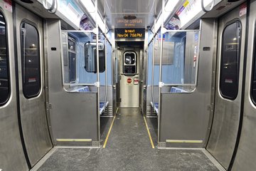 Interior of car 5436, manufactured by Bombardier.