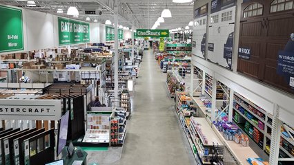 The Menards in Niles, photographed from the upper floor.