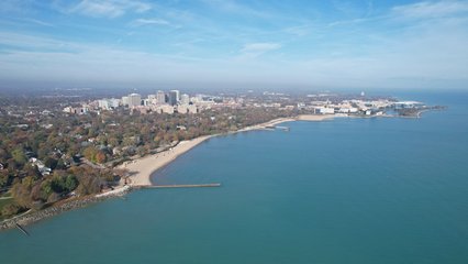 View of Evanston from the lake.