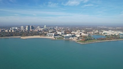 View of Evanston from the lake.