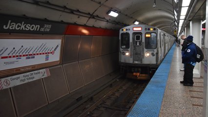 Our train arrives at Jackson station.