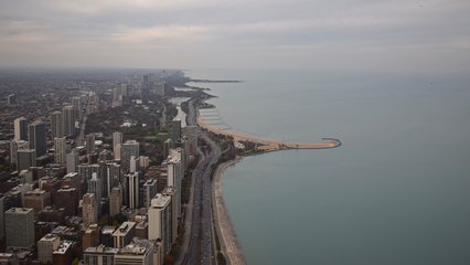 View from the observation deck at the John Hancock Center.