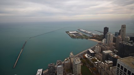 View from the observation deck at the John Hancock Center.