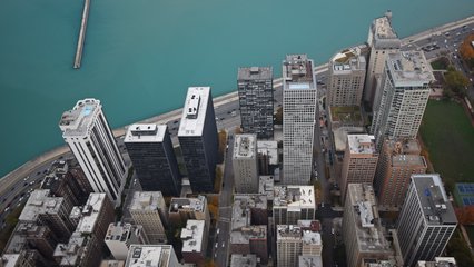 View from the observation deck at the John Hancock Center.