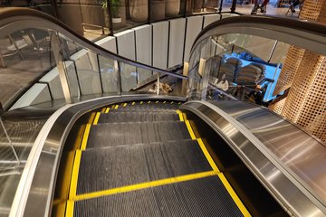 The curved escalator.  I had never seen something like this before.