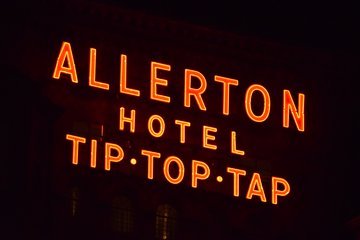 Up on the roof deck, the most notable thing to see was the Allerton Hotel's sign.