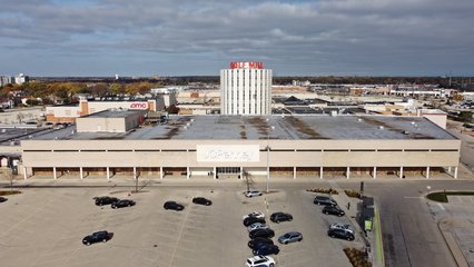 Aerial view of Golf Mill Shopping Center.