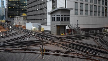 The Tower 18 junction, viewed from a nearby parking garage.