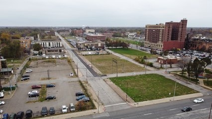 Central business district in Gary.