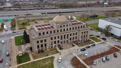 Gary, Indiana's city hall, architecturally similar to and located directly across the street from the courthouse.