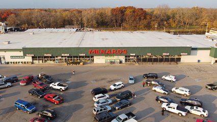 Drone photos of the Menards in Gary.