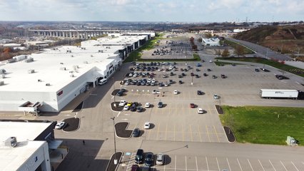 Looking down the center of the former City View Center, from just beyond the Giant Eagle building.