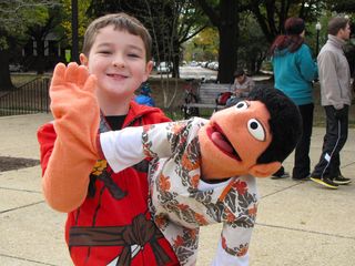 There were also "live hand" puppets, where the head is operated similarly to those of rod puppets, but the puppet's hand is a glove, enabling the puppeteer to insert their hand in order to allow the puppet to manipulate objects. Sam and Mrs. Pennypacker from Today's Special are live hand puppets.