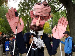 There were also several street puppets around. This one was based on William R. "Sawney" Webb.