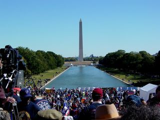 Million Worker March view from Lincoln Memorial