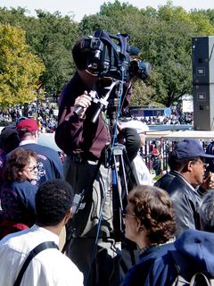 Cameras were strategically placed all around the speaker's area, mostly on platforms in order to get a clear view.