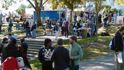 The area around the Lincoln Memorial was quite a busy place, with people walking all around, and others manning booths giving out literature and also offering items for sale.