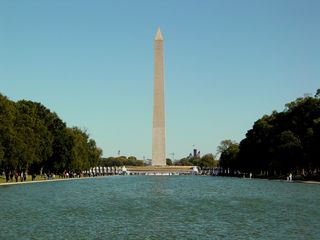 You have to admit, though - the reflecting pool, and the Washington Monument beyond it are some beautiful sights, even with the ground around the Washington Monument still torn up due to construction.