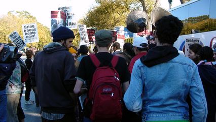 Marchers ahead of me and behind me, on the way to the hotel.