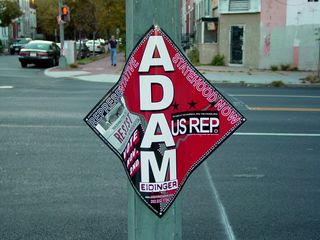 Near Giant, I ran into a campaign sign which I found interesting. This sign was for Adam Eidinger's campaign for the US "Shadow" Representative for DC under the banner of the DC Statehood Green Party.