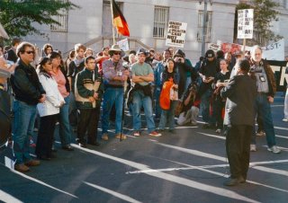 Larry Holmes speaks at the Hotel Washington