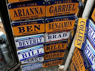 New York license plates. "Ben" and "Benjamin" were there, but I didn't buy either one.