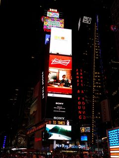 One Times Square, with "2015" in lights at the top of the building.