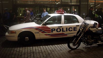 In front of the entrance to the Fairmont, the police and members of the hotel's staff guarded the entrances, in order to maintain a clear space between us and those against whom we were protesting.