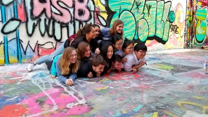 In Baltimore, we visited Graffiti Alley, which is a place where graffiti is legal and encouraged.  We photographed around, we interacted with a group visiting from Vanderbilt University in Tennessee, and generally had a good time.  We also met up with a friend of ours who runs the Crumbling Decay America page, which is what first got me interested in drone photography.