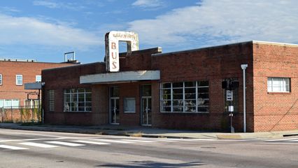 Former Trailways bus station on the southeast corner of East Washington Street and North Adams Street.