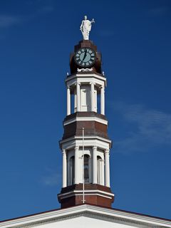 I spent a lot of time photographing the Petersburg Courthouse.  It was by far the most picturesque structure in the downtown area, with a tall cupola and clock, topped off by a white statue of justice.