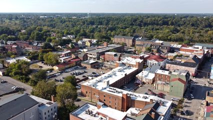 View of Petersburg from roughly above the courthouse, facing northwest.
