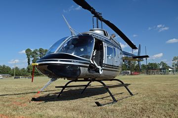 N306HB, a Bell OH-58A Kiowa helicopter, formerly owned by the US Army during the Vietnam era, now in service for the Wayne County Sheriff's Office.