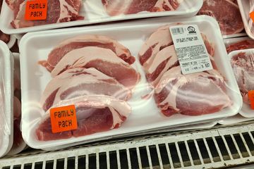 Boneless pork chops for $8.67.