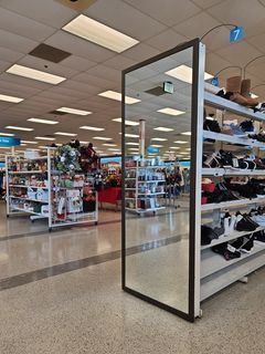 While waiting for Elyse at Ross, I found it curious that this mirror was positioned so as to make the reflection line up perfectly.